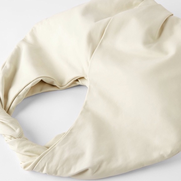 Zara Soft Leather Oval Twisted Shopper Bag NWT - Picture 4 of 10